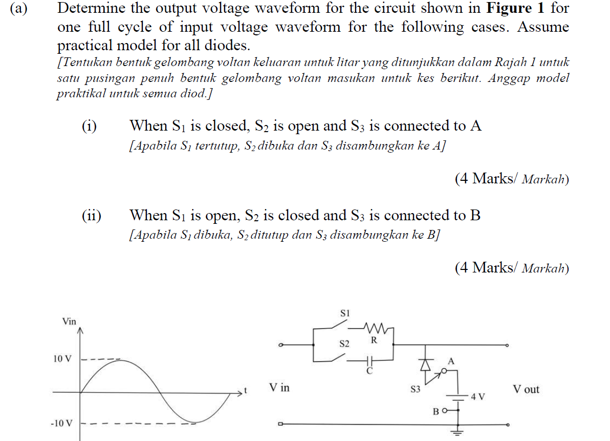 Solved (a) Determine the output voltage waveform for the | Chegg.com