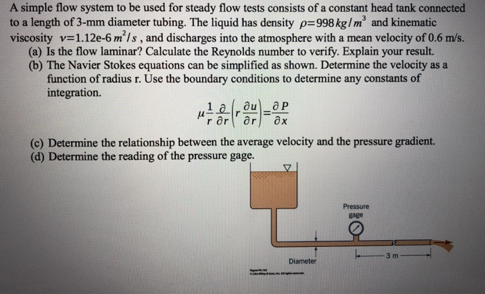 Solved A simple flow system to be used for steady flow tests | Chegg.com