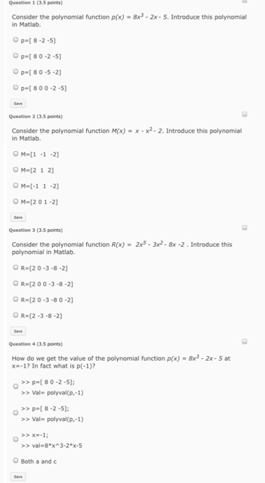 Solved Consider the polynomial function p(x) = 8x^3 - 2x - | Chegg.com
