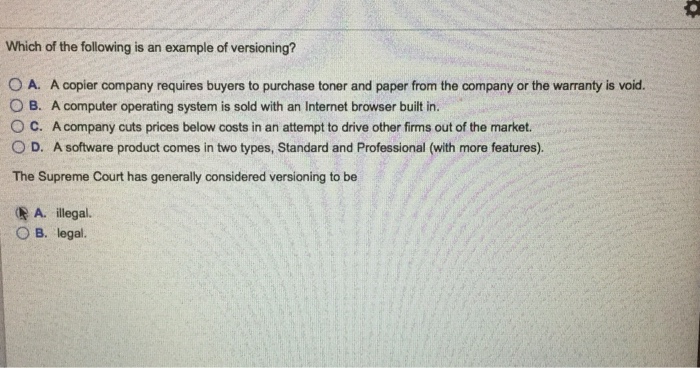 Solved Which of the following is an example of versioning? O | Chegg.com
