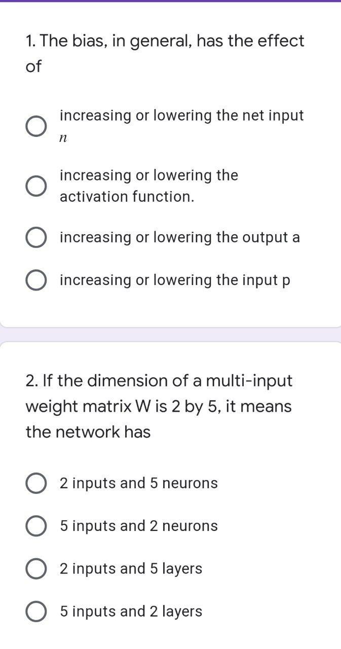 Solved 1. The bias, in general, has the effect of increasing | Chegg.com