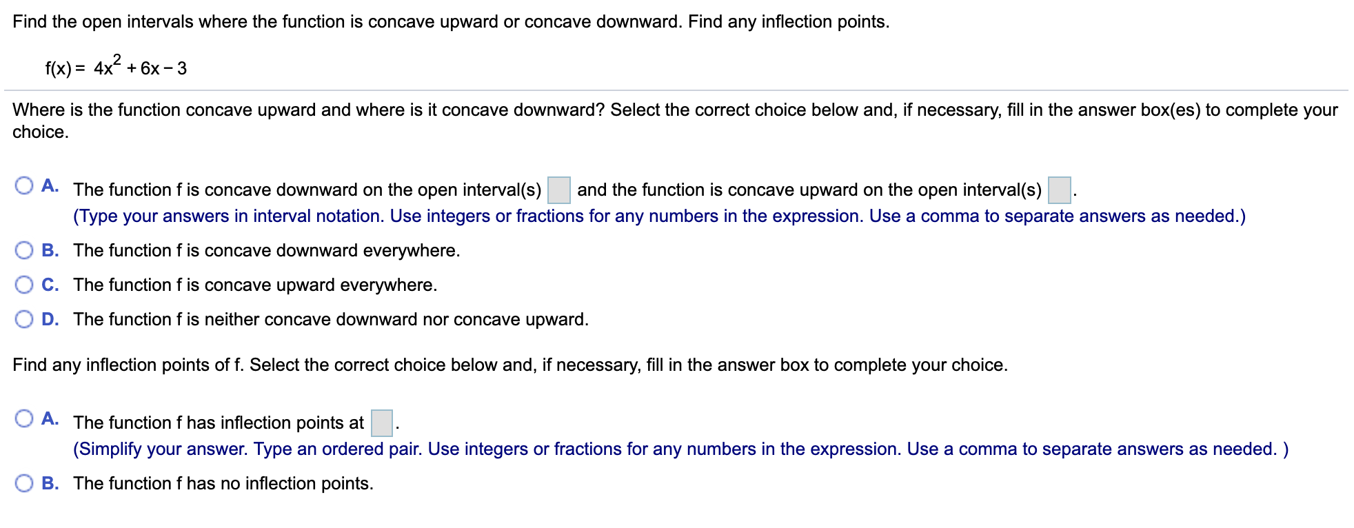 Solved Find the open intervals where the function is concave | Chegg.com