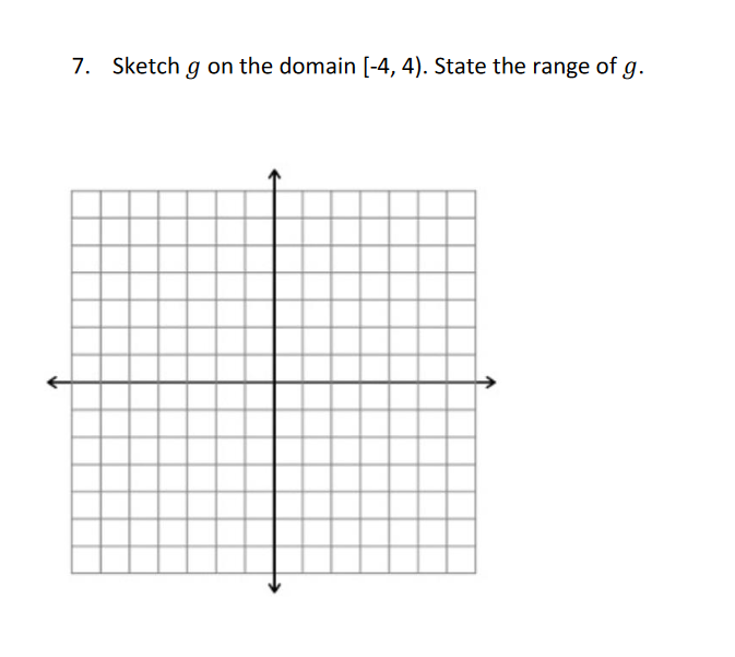 state the range of g