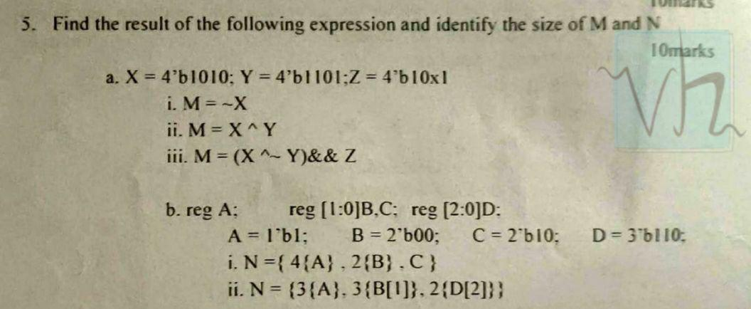 Solved Tus 5 Find The Result Of The Following Expression Chegg Com