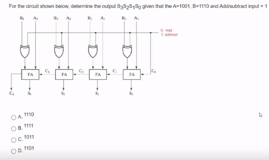 Solved For the circuit shown below, determine the output | Chegg.com