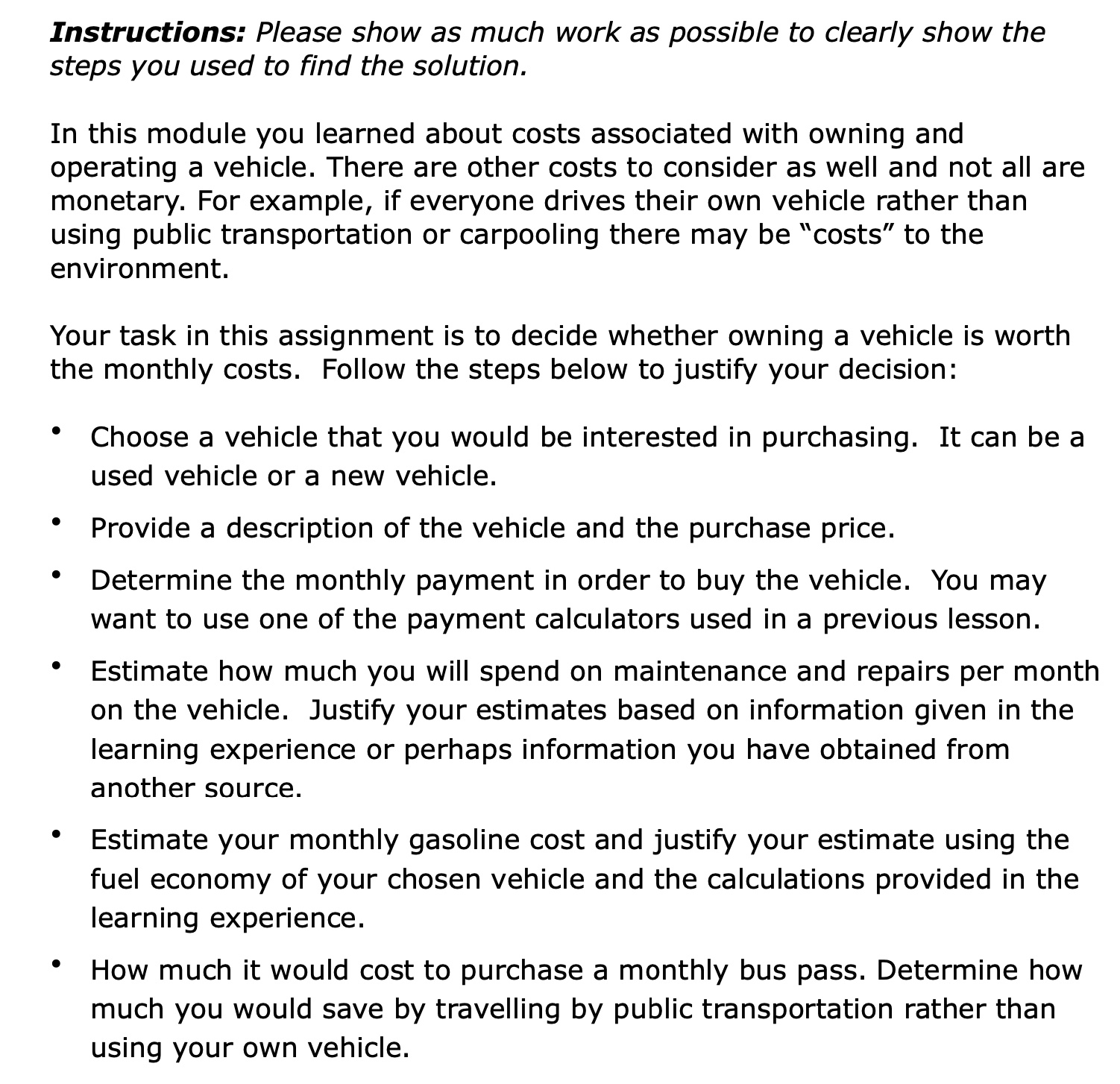 Solved Instructions Please Show As Much Work As Possible To 