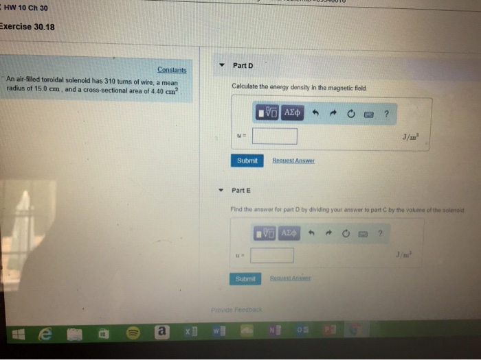 Solved Exercise 30 18 Constants Part A An Air Filled Chegg