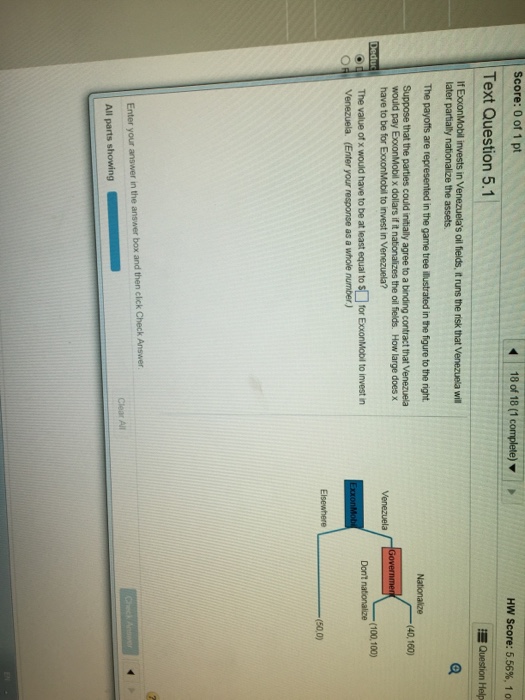 Solved If ExxonMobil invests in Venezuela's oil fields, it