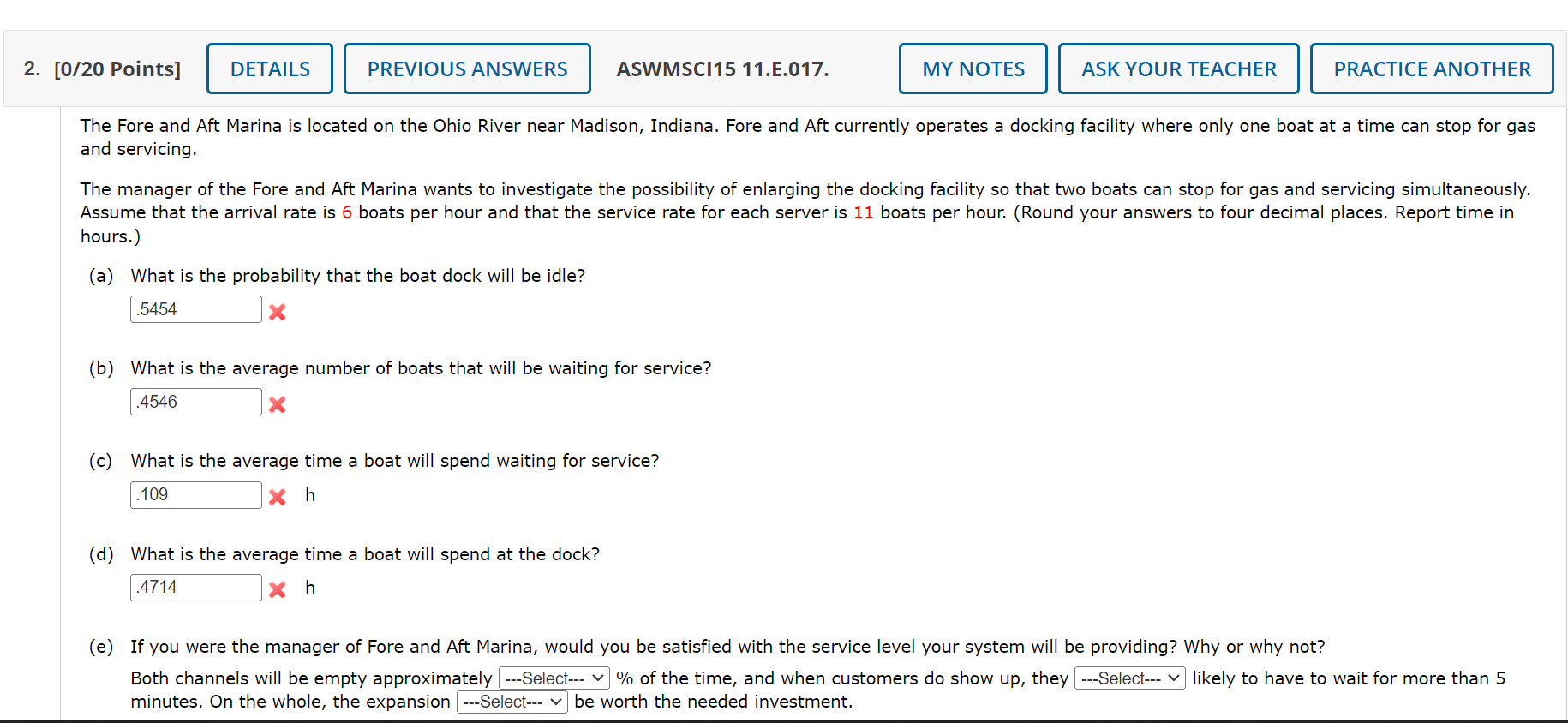 Solved The Fore and Aft Marina is located on the Ohio River