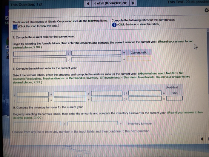 Solved This Question: 1 pl Compute the following ratios for | Chegg.com