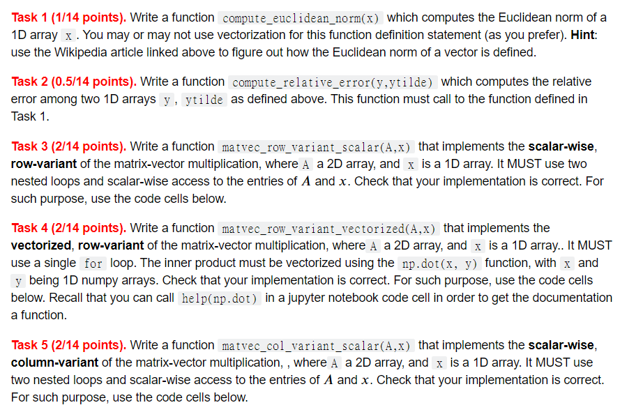 Task 1 (1/14 points). Write a function | Chegg.com