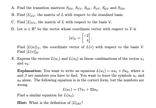 Solved Problem 7. Recall That The Standard Basis Of R2 Is | Chegg.com