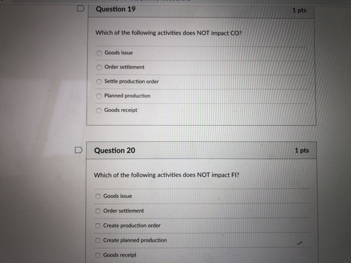 Solved D | Question 19 1 pts Which of the following | Chegg.com