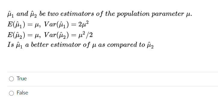 Solved Oand O 2 Be Two Estimators Of The Population Param Chegg Com