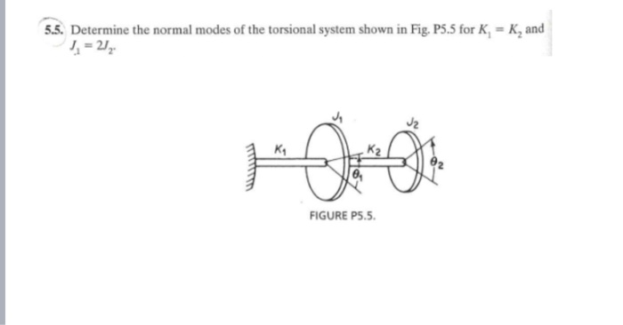 Solved 5.5. Determine the normal modes of the torsional | Chegg.com