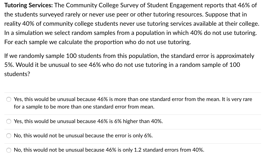 Solved Tutoring Services: The Community College Survey of | Chegg.com