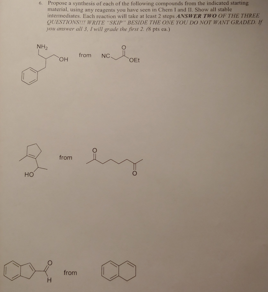 Solved 6. Propose a synthesis of each of the following | Chegg.com