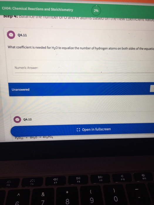 Solved CHO4: Chemical Reactions and Stoichiometry 2% Q4.11 | Chegg.com