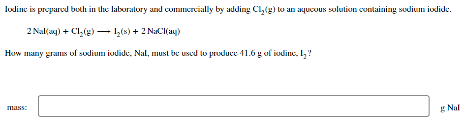 Solved Iodine is prepared both in the laboratory and | Chegg.com