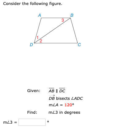 Solved Consider the following figure. A B D Given: AB || DC | Chegg.com