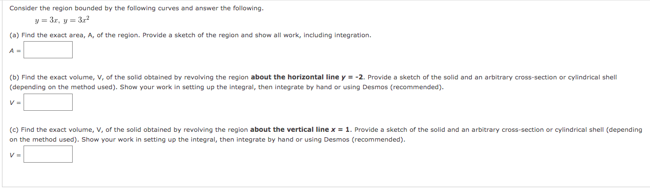 Solved Consider the region bounded by the following curves | Chegg.com