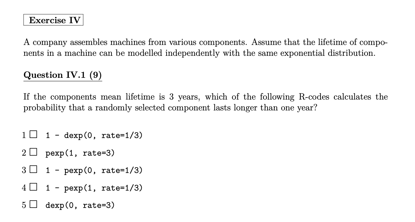 Solved Exercise IV A Company Assembles Machines From Various | Chegg.com