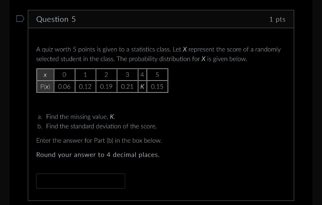 solved-calculate-the-missing-value-denoted-by-k-in-the-chegg