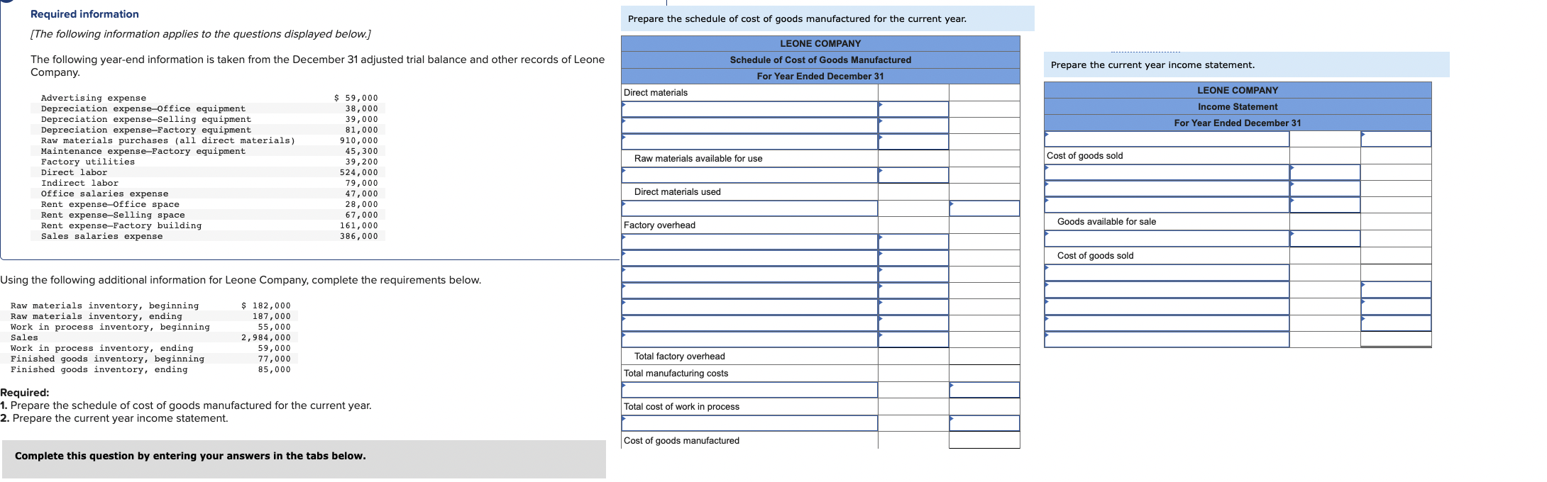 Solved Prepare the schedule of cost of goods manufactured