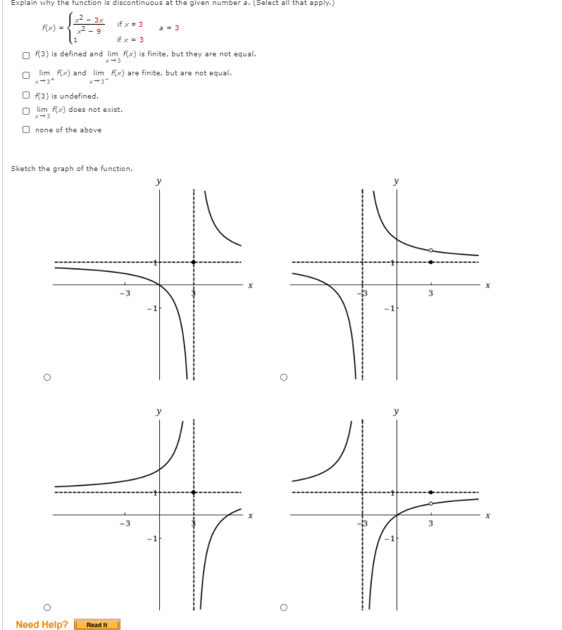 Solved Explain why the function is discontinuous at the | Chegg.com
