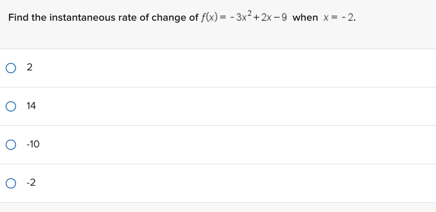 Solved Find The Instantaneous Rate Of Change Of Chegg Com   Php6zx50u