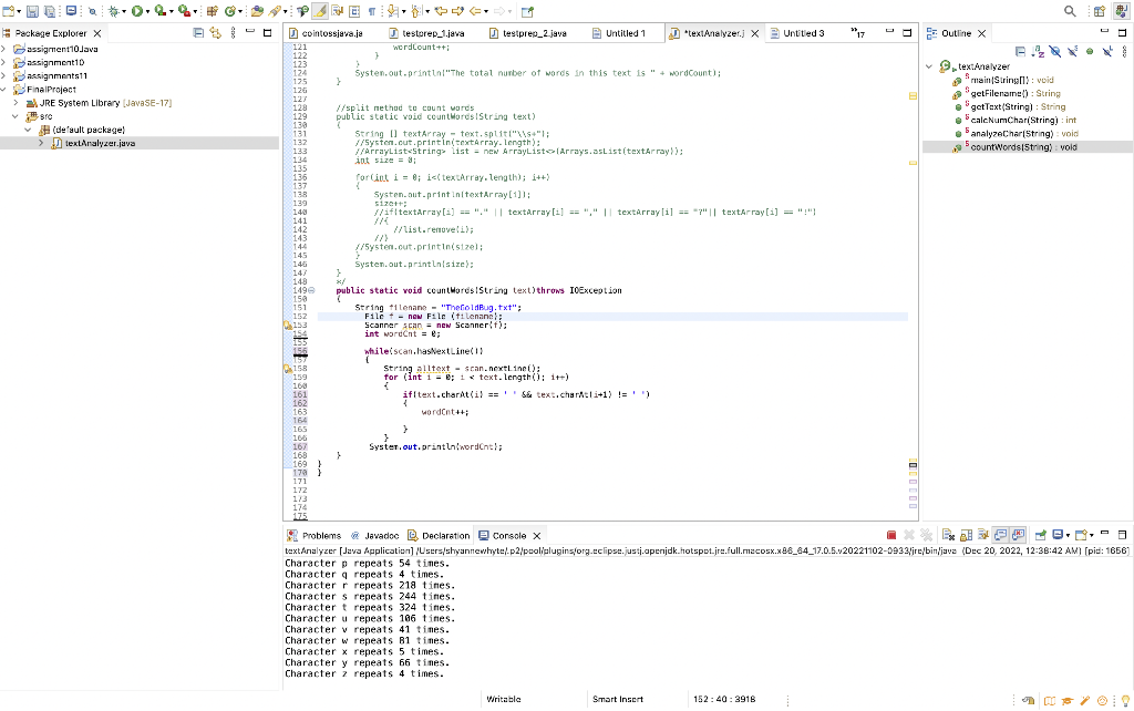 Solved How do i edit this code in JAVA to make it count the | Chegg.com