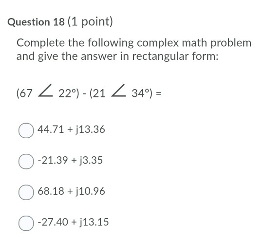 Solved Question 20 (1 Point) Complete The Following Complex | Chegg.com