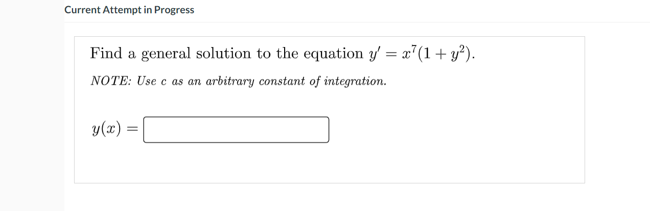 Solved Current Attempt In Progress Find A General Solution | Chegg.com