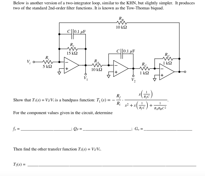 Solved Below is another version of a two-integrator loop, | Chegg.com