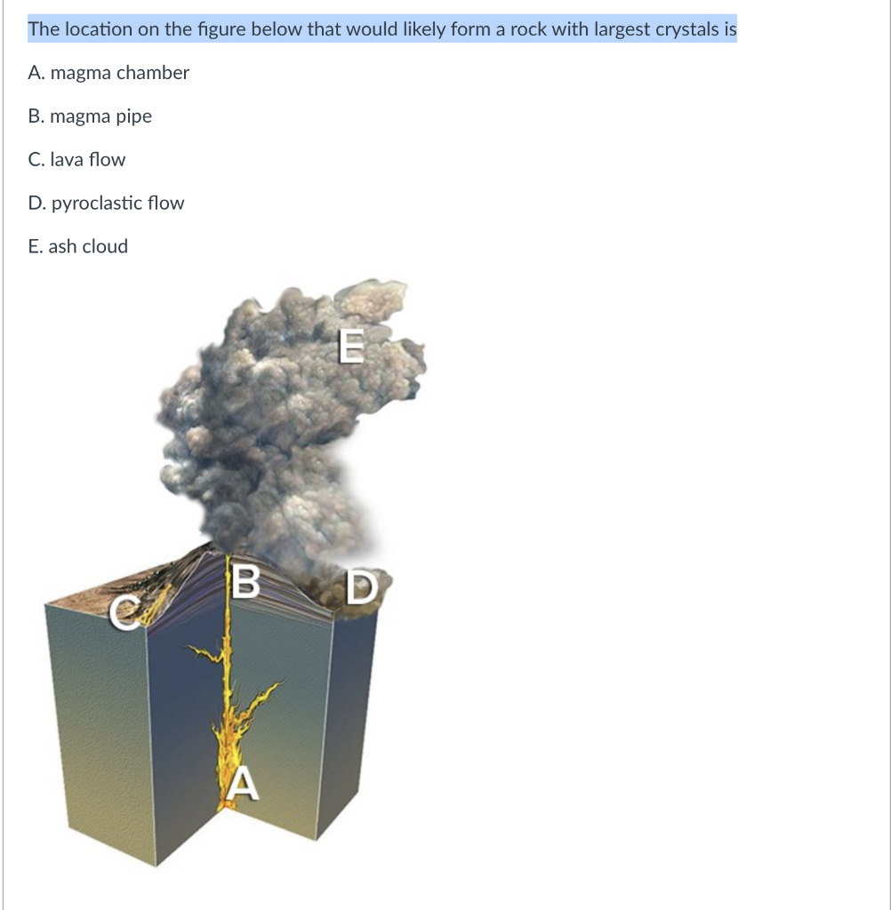 Solved The location on the figure below that would likely | Chegg.com
