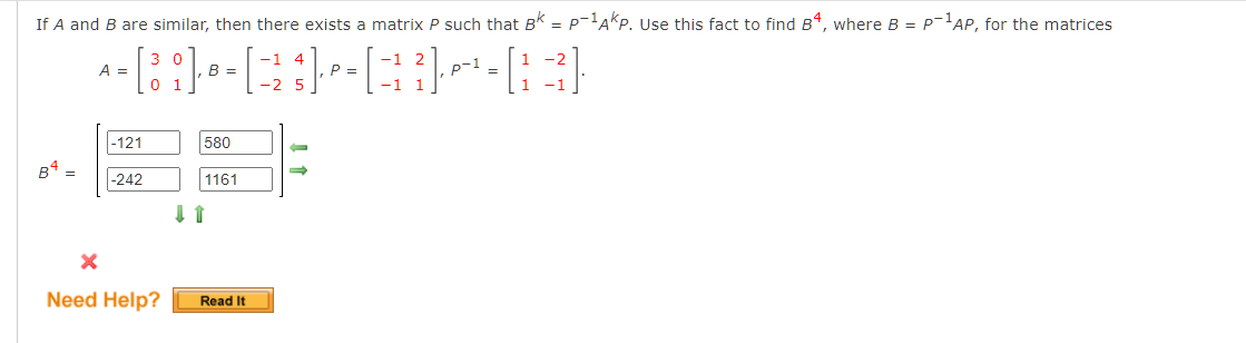 Solved If A and B are similar, then there exists a matrix P | Chegg.com