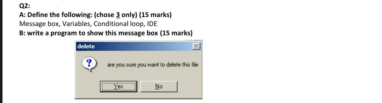 Solved Q2: A: Define the following: (chose 3 only) (15 | Chegg.com