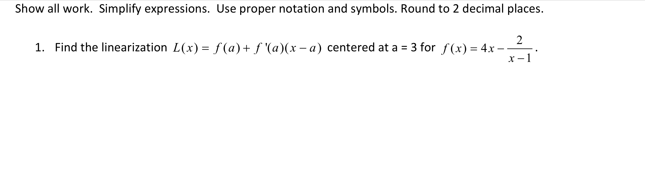 Solved Show all work. Simplify expressions. Use proper | Chegg.com