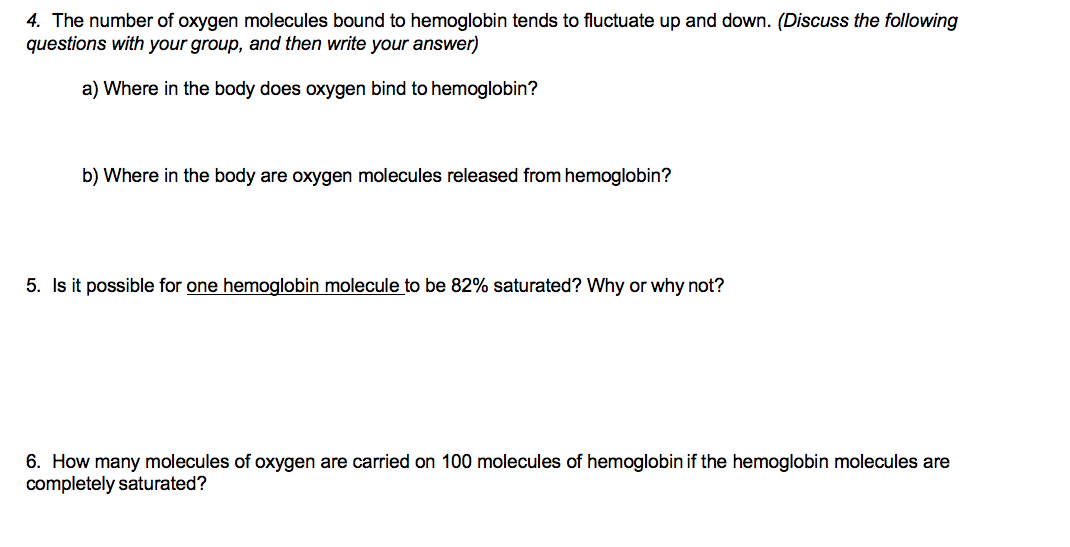 Solved What is a theoretical number of hemoglobin molecules