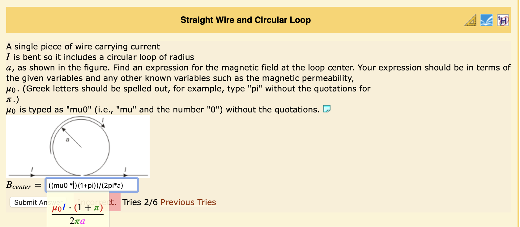 Solved Straight Wire and Circular Loop A single piece of | Chegg.com