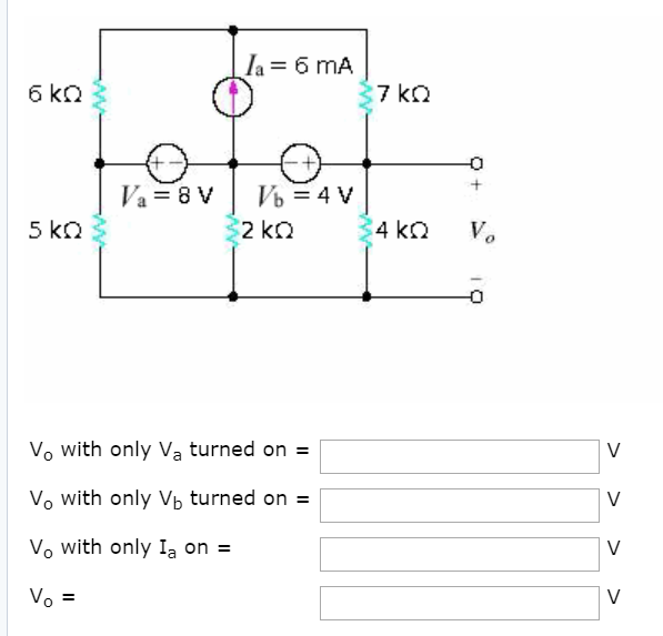 Solved Find Vo in the circuit in the figure below using | Chegg.com