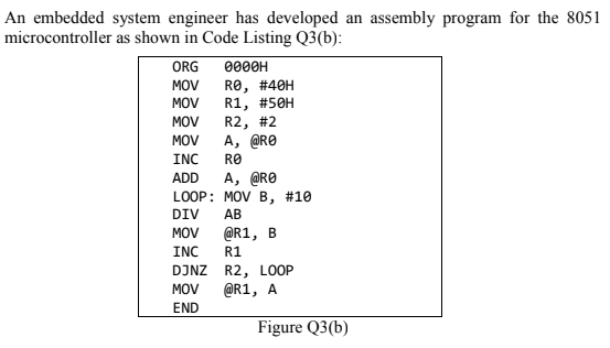 Solved An embedded system engineer has developed an assembly | Chegg.com