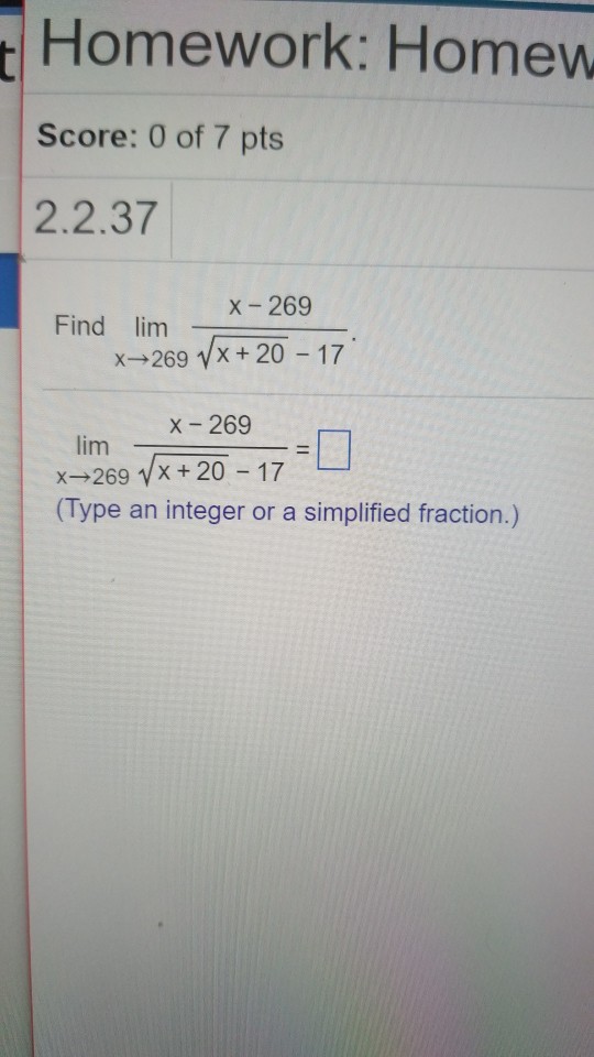 Solved Homework: Homew Score: 0 of 7 pts 2.2.37 Find | Chegg.com