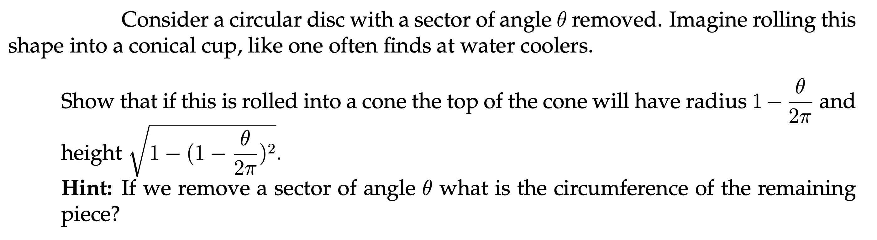 Solved Consider a circular disc with a sector of angle o | Chegg.com