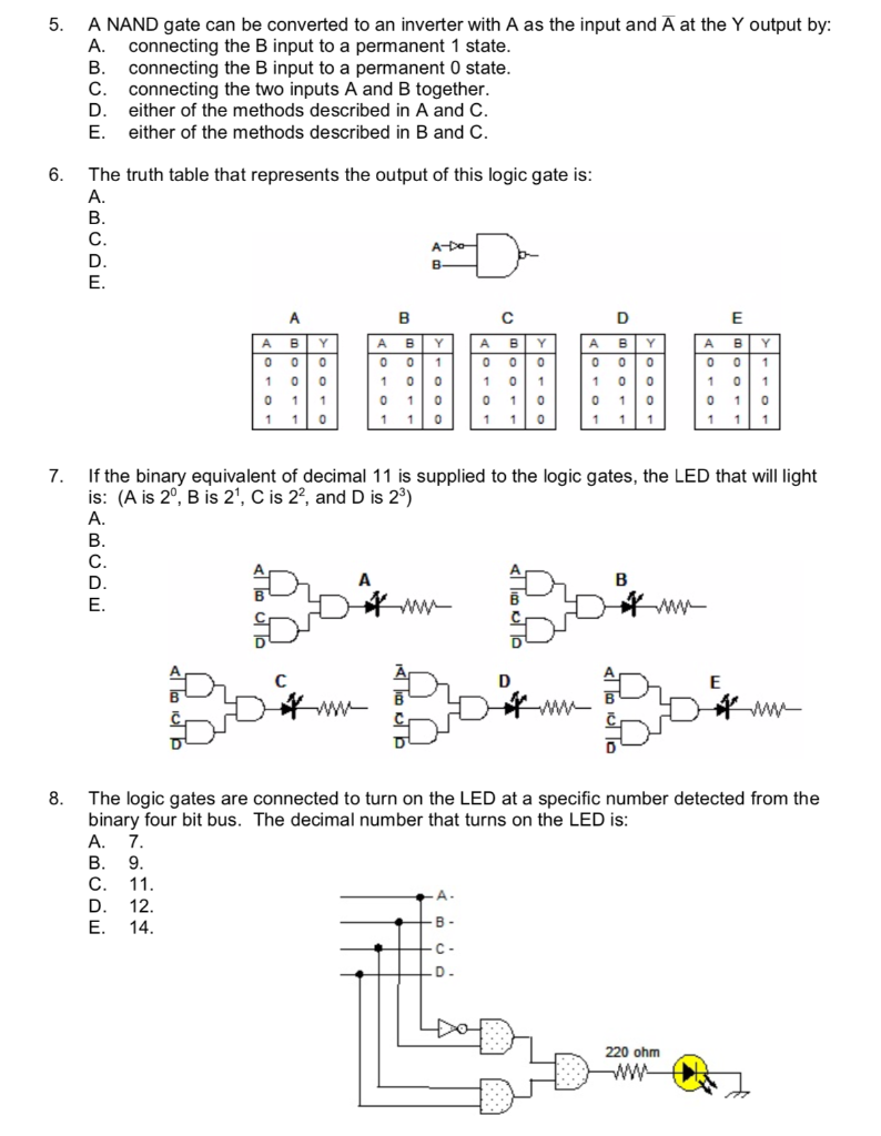 Nand Using Inverter Solved A NAND gate can be converted to an inverter with A as | Chegg.com
