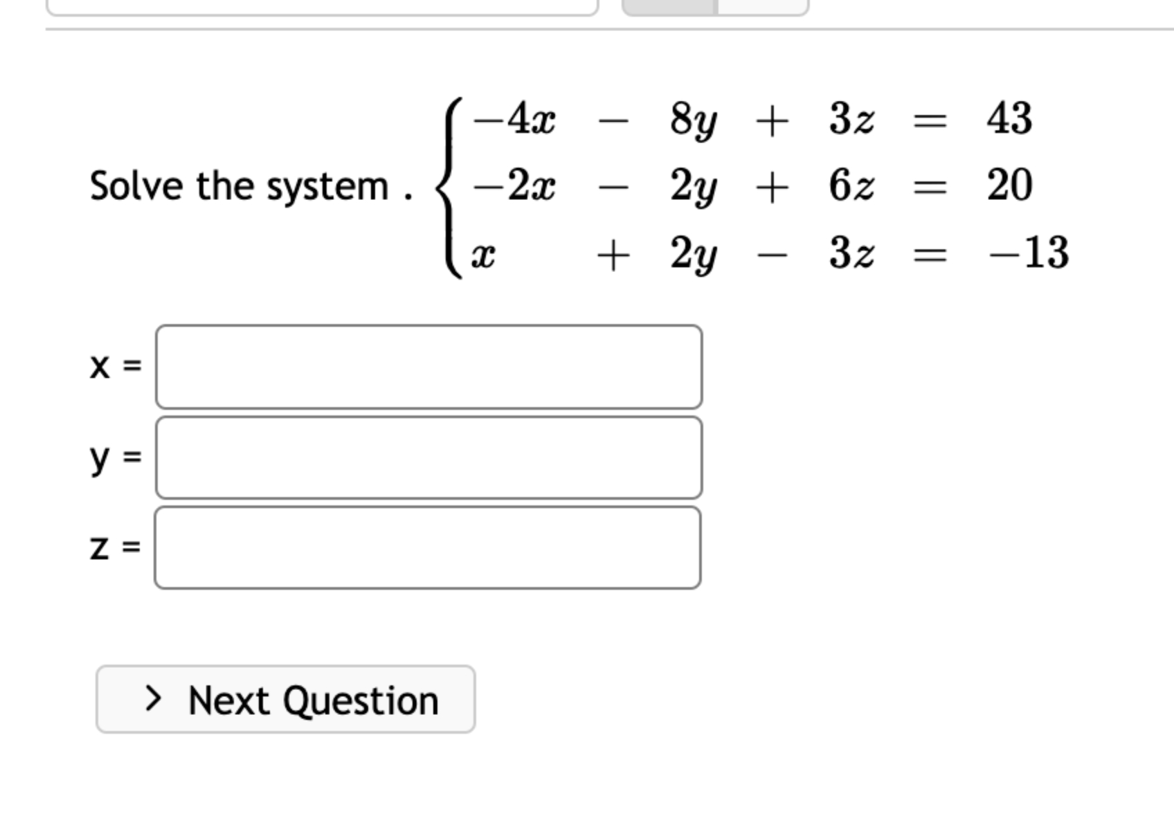 Solved Solve the system | Chegg.com