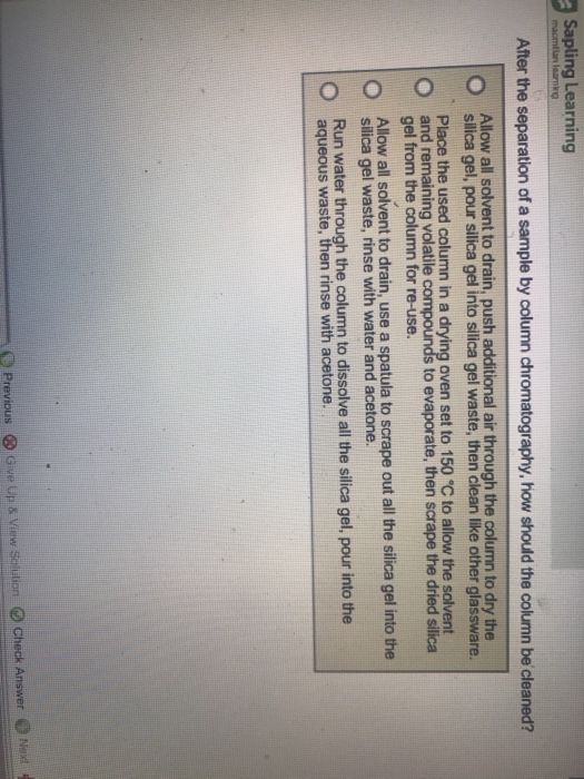 Solved Why is TLC typically performed before column