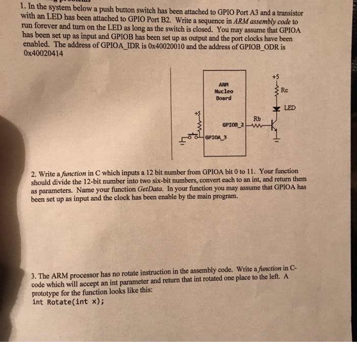Solved system below a push button switch has been attached | Chegg.com