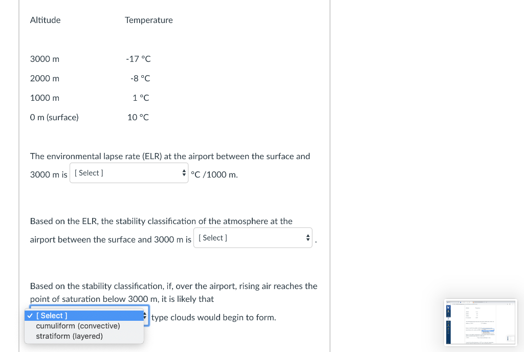 Based on the ELR, the stability classification of the | Chegg.com