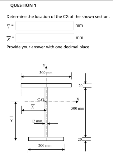 Solved QUESTION 1 Determine the location of the CG of the | Chegg.com